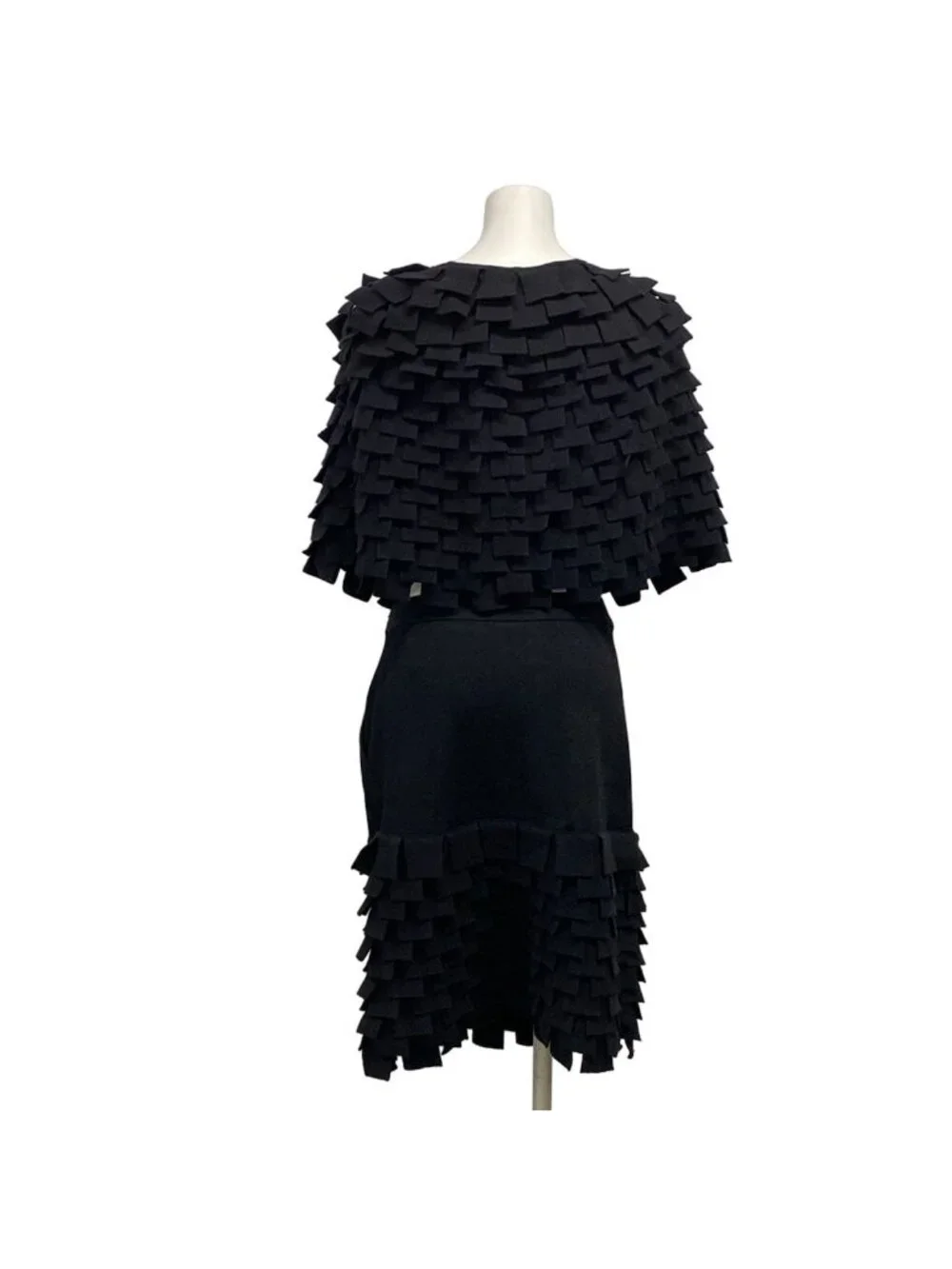 Chanel Skirt Set Black Knit Bolero Wool Angora